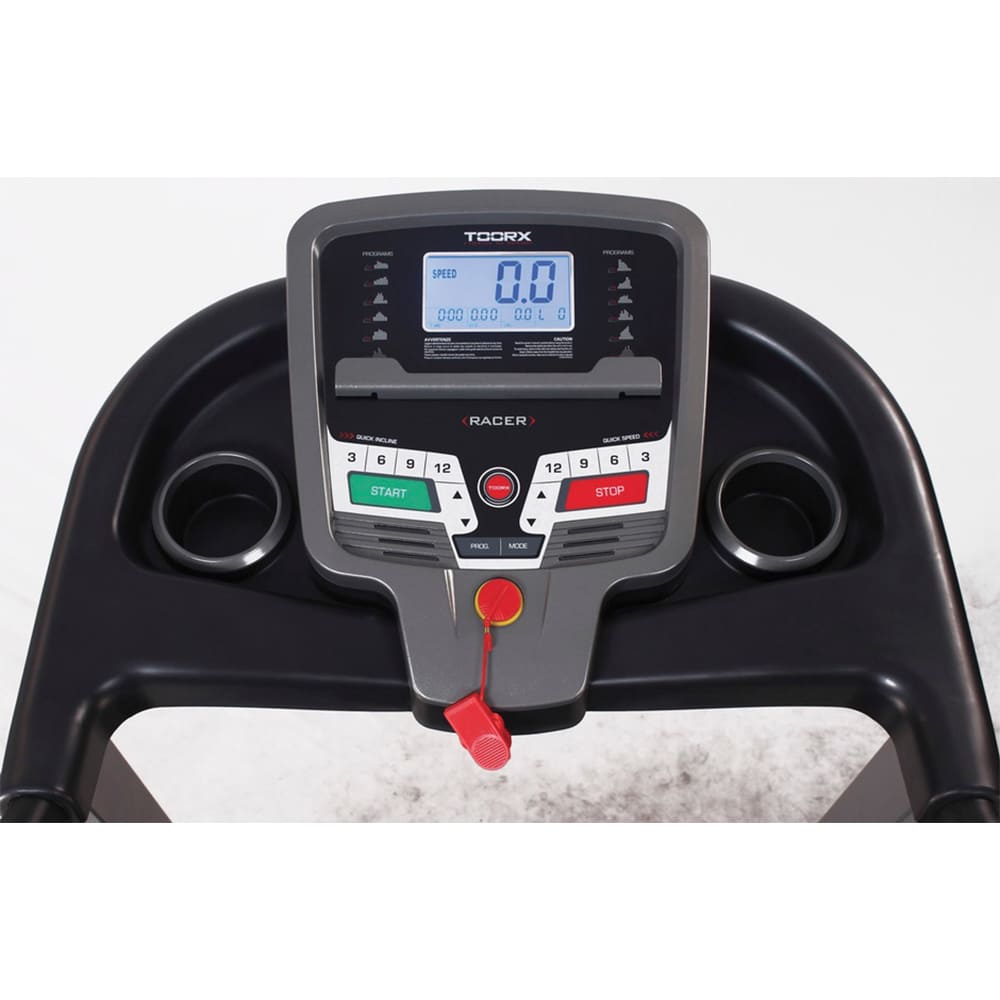 TOORX RACER bėgimo takelio valdymo ekranas